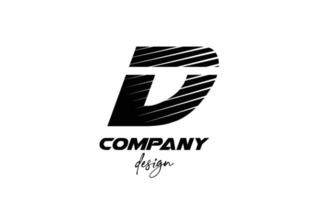 witte en zwarte d alfabet letter pictogram logo. creatief ontwerp voor bedrijf en bedrijf met gesneden gedurfde stijl vector