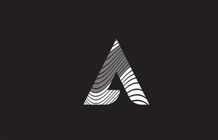 zwarte en witte lijnen een alfabet letter pictogram logo ontwerp. creatieve sjabloon voor bedrijven vector