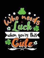 st. patrick's day typografie kleurrijke belettering t-shirt design vector