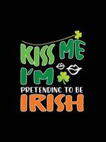 st. patrick's day typografie kleurrijke belettering t-shirt design vector