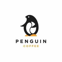 pinguïn koffie logo ontwerp vectorillustratie vector