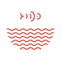 vis springen uit water golven logo. poke bowl-logo in lineaire stijl. vis ramen noodles soep symbool geïsoleerd. zeevruchten icoon voor restaurant, eten bezorgen, winkel, menu collectie vector