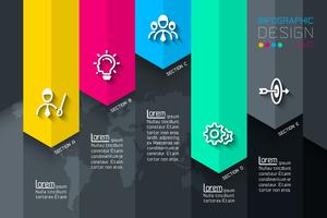 Vijf labels met zakelijke pictogram infographics. vector