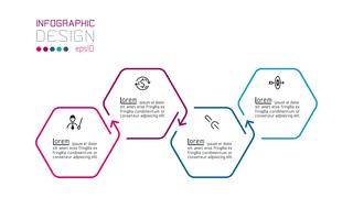 Hexagon inforgraphics op vector grafische kunst.