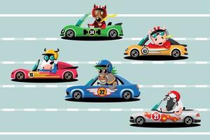 in de gamecompetitie gaat de speler verder met het gebruik van een hogesnelheidsauto om te winnen in het racespel. competitie e-sport autoracen.