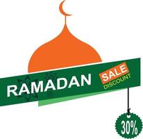 ramadan verkoop banner 30 procent korting. ontwerp met een moskee icon.for de viering van de islamitische religie. moderne sjablonen voor wenskaarten, brochures, posters en banners vector