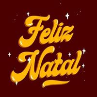 braziliaans portugees vintage vrolijk kerstfeest. vertaling - vrolijk kerstfeest vector