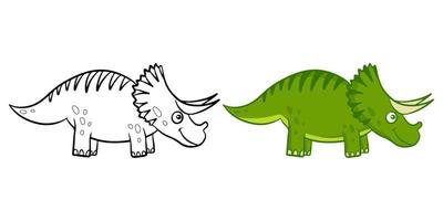 dinosaurus. zwart-wit vectorillustratie om in te kleuren. educatief spel voor kinderen. vector, platte cartoonstijl. vector