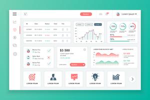 Dashboard admin paneelsjabloon vector