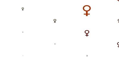 lichtgroene, rode vectorachtergrond met vrouwensymbolen. vector