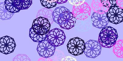 lichtroze vector doodle textuur met bloemen.