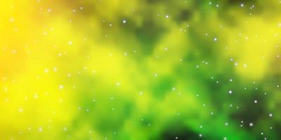 lichtgroene, gele vectorlay-out met heldere sterren. vector