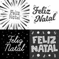 vier braziliaanse Portugese merry christmas vector. vertaling - vrolijk kerstfeest vector