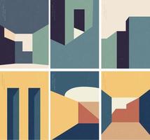 abstracte architectuurachtergrond met geometrisch patroon met moderne bouwdekking vastgestelde achtergrond vector
