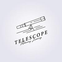 geïsoleerde minimale lijn telescoop logo pictogram vector illustratie ontwerpsjabloon