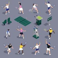 tennis isometrische pictogrammenset vector