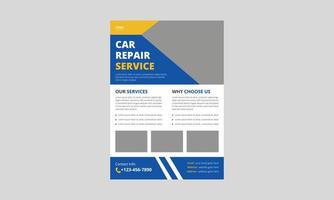 auto reparatie flyer sjabloon, auto service flyer, auto reparatie poster folder ontwerp, a4-formaat, omslag, flyer, drukklaar vector