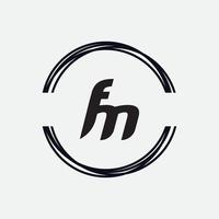 unieke monogram brief fm logo vector