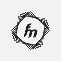 unieke monogram brief fm logo vector