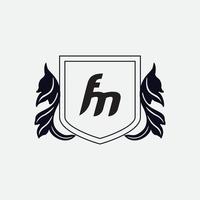 unieke monogram brief fm logo vector