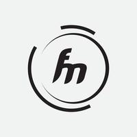 unieke monogram brief fm logo vector