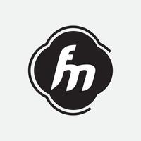 unieke monogram brief fm logo vector