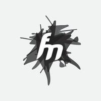 unieke monogram brief fm logo vector