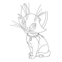 kleurplaat paginaoverzicht van schattige kat dier kleurplaat cartoon vectorillustratie vector