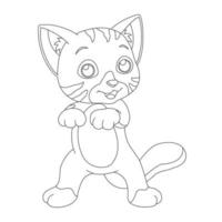 kleurplaat paginaoverzicht van schattige kat dier kleurplaat cartoon vectorillustratie vector