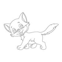 kleurplaat paginaoverzicht van schattige kat dier kleurplaat cartoon vectorillustratie vector