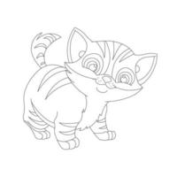 kleurplaat paginaoverzicht van schattige kat dier kleurplaat cartoon vectorillustratie vector