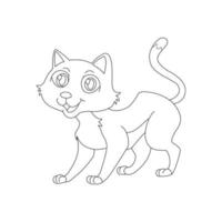 kleurplaat paginaoverzicht van schattige kat dier kleurplaat cartoon vectorillustratie vector