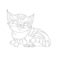 kleurplaat paginaoverzicht van schattige kat dier kleurplaat cartoon vectorillustratie vector