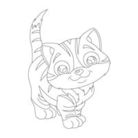 kleurplaat paginaoverzicht van schattige kat dier kleurplaat cartoon vectorillustratie vector