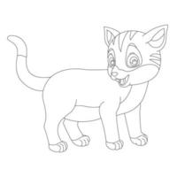 kleurplaat paginaoverzicht van schattige kat dier kleurplaat cartoon vectorillustratie vector