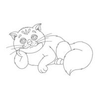 kleurplaat paginaoverzicht van schattige kat dier kleurplaat cartoon vectorillustratie vector