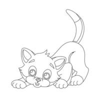 kleurplaat paginaoverzicht van schattige kat dier kleurplaat cartoon vectorillustratie vector