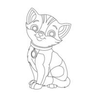 kleurplaat paginaoverzicht van schattige kat dier kleurplaat cartoon vectorillustratie vector