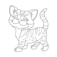 kleurplaat paginaoverzicht van schattige kat dier kleurplaat cartoon vectorillustratie vector