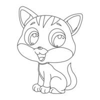 kleurplaat paginaoverzicht van schattige kat dier kleurplaat cartoon vectorillustratie vector