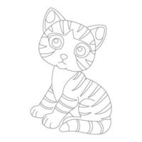 kleurplaat paginaoverzicht van schattige kat dier kleurplaat cartoon vectorillustratie vector
