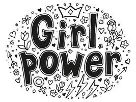 girl power citaten en illustraties vector