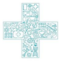 geneeskunde pictogramserie. vector-eps. doodle illustraties. vector