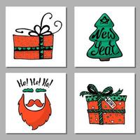 doodle kerst set vector