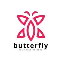 vlinder logo ontwerpsjabloon vector