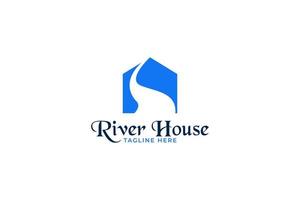 rivierhuis logo ontwerp vector