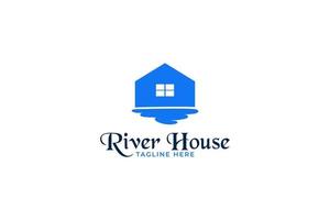 rivierhuis logo ontwerp vector