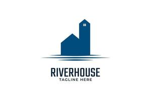 rivierhuis logo ontwerp vector