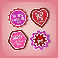 valentijnsdagbadges vector