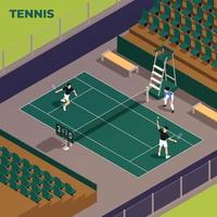 tennisbaan isometrische compositie vector